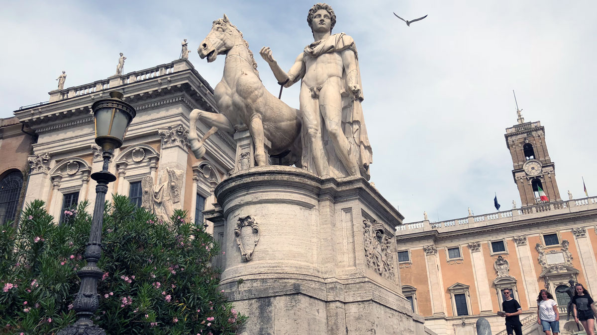a statue of a man and a horse