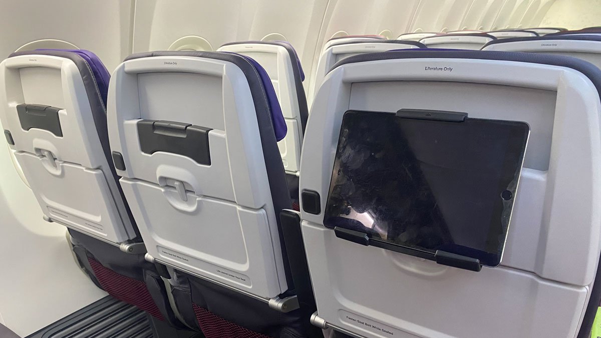 a row of seats on an airplane