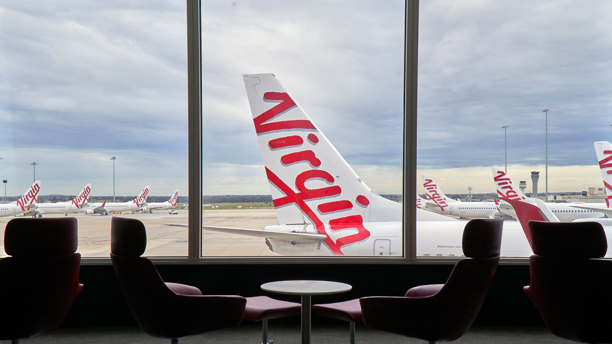 a plane in an airport