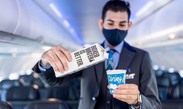 Alaska Airlines: Now serving Boxed Water – in cardboard cups