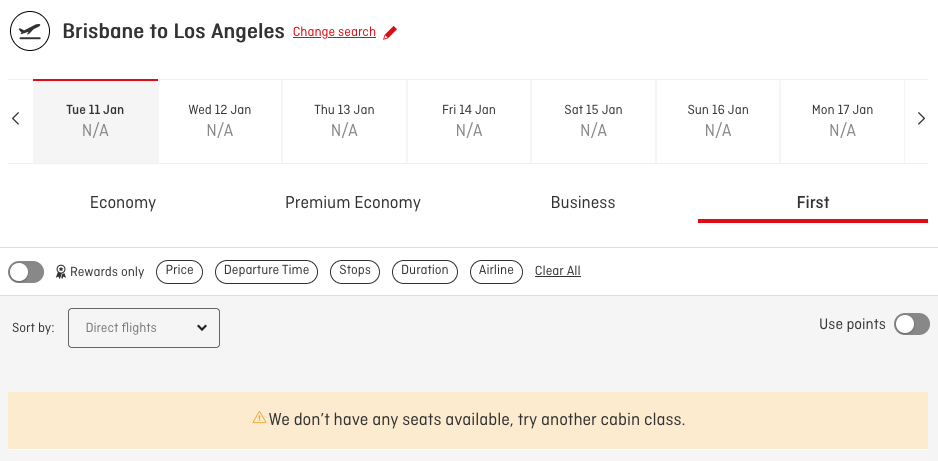 a screenshot of a flight schedule