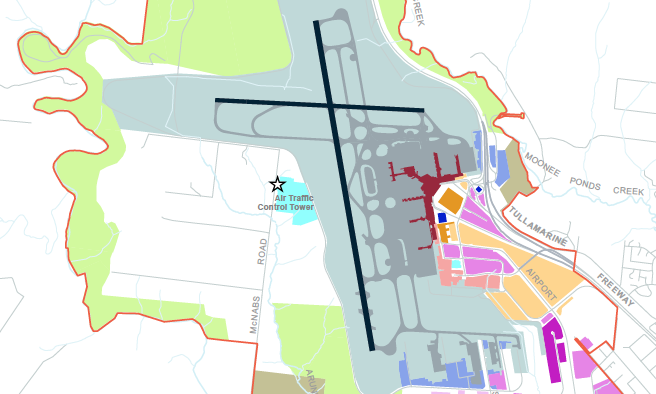 a map of a runway