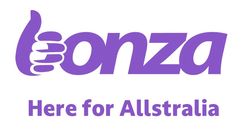 a purple logo with text