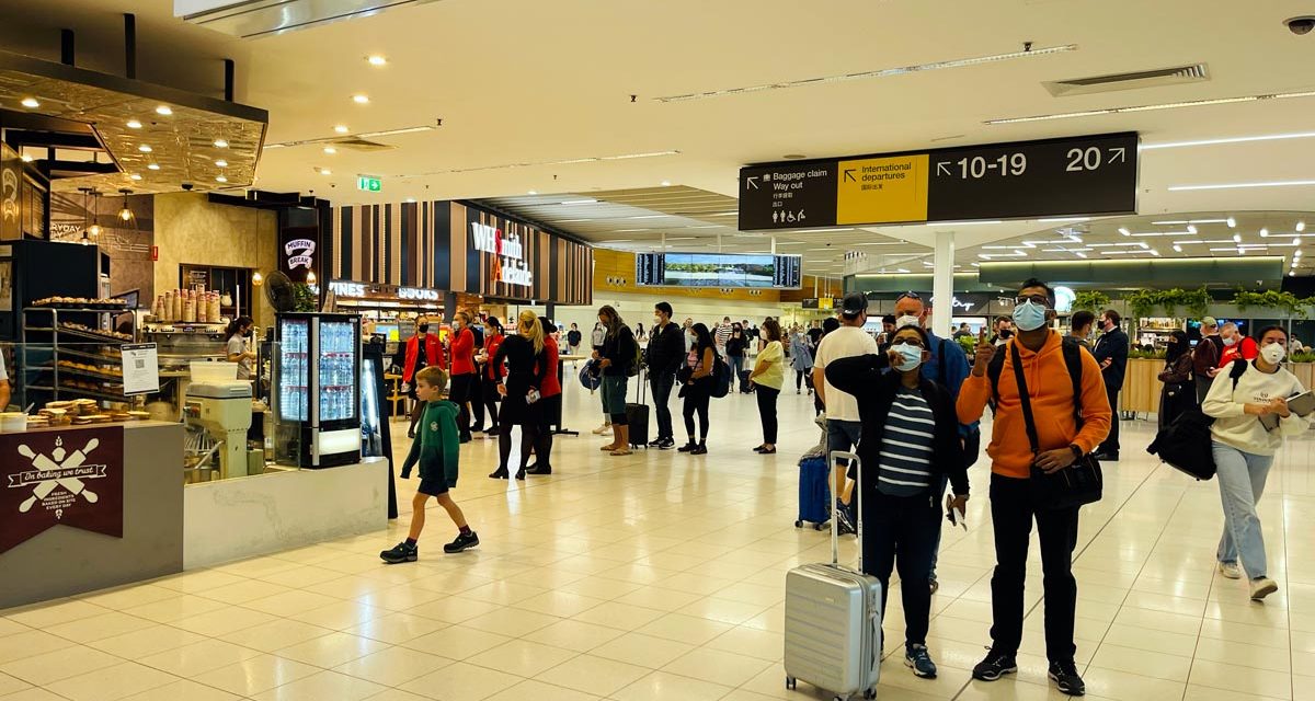 Adelaide Airport: Pumping at 7 am. Body scanners back!