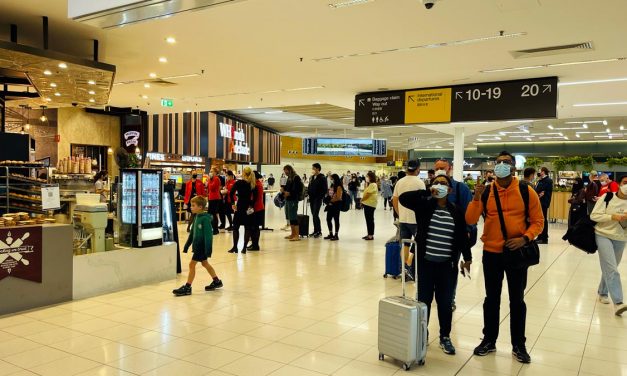 Adelaide Airport: Pumping at 7 am. Body scanners back!