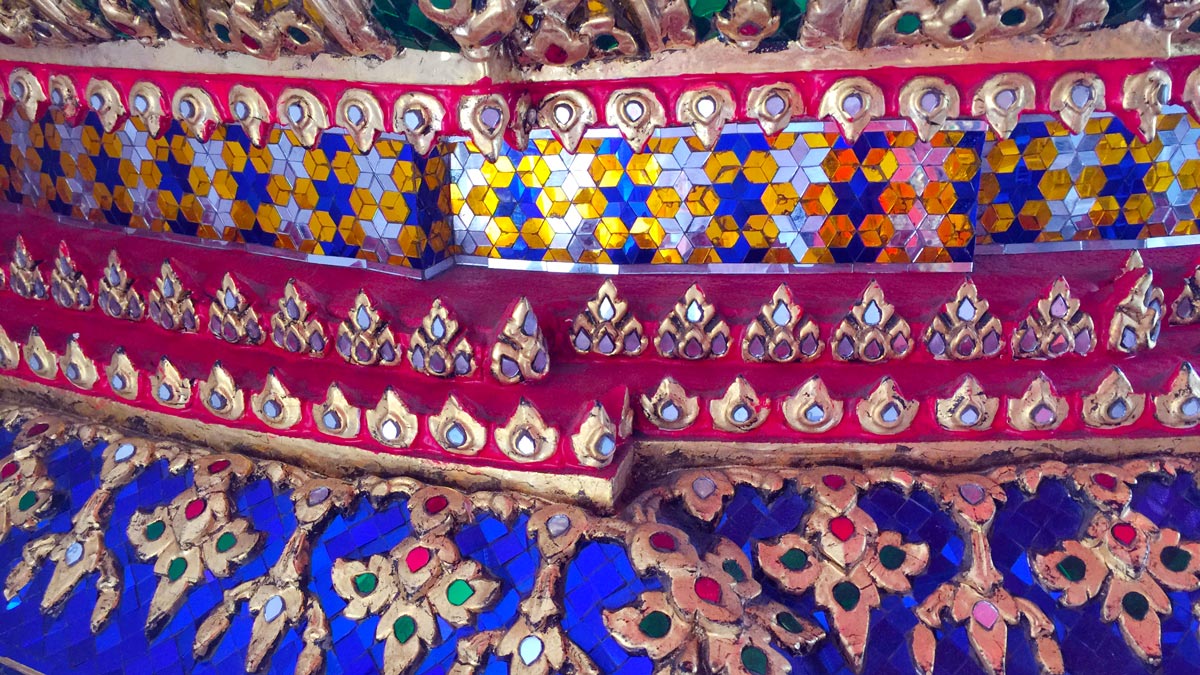 a colorful mosaic on a wall