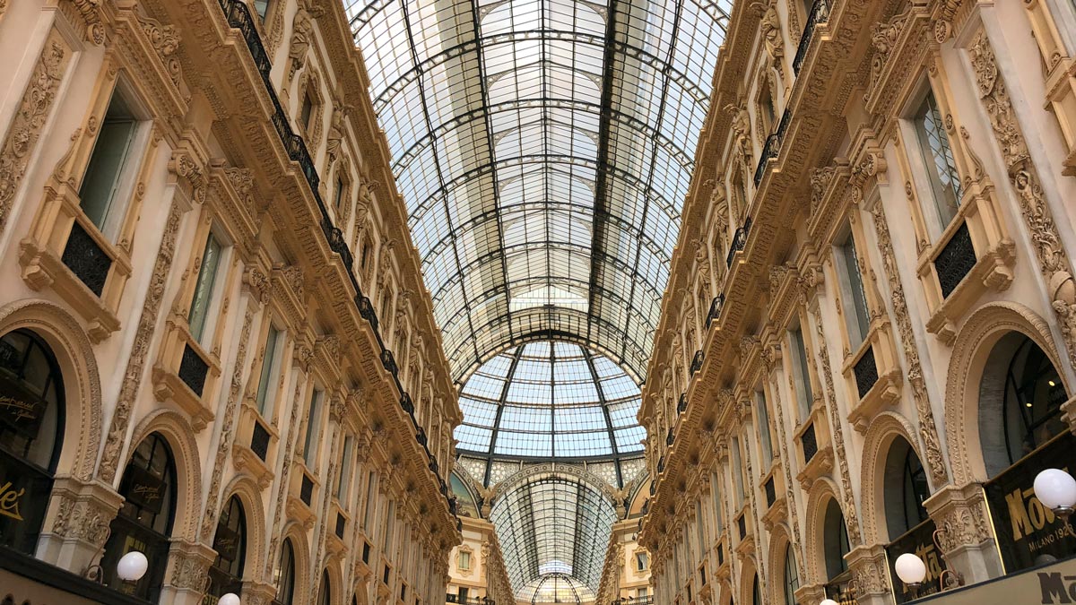 a glass roof of a building