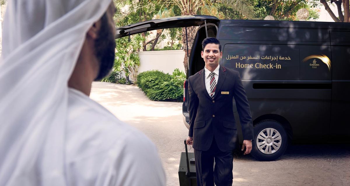 EMIRATES: First class passengers can check in themselves and their baggage at home