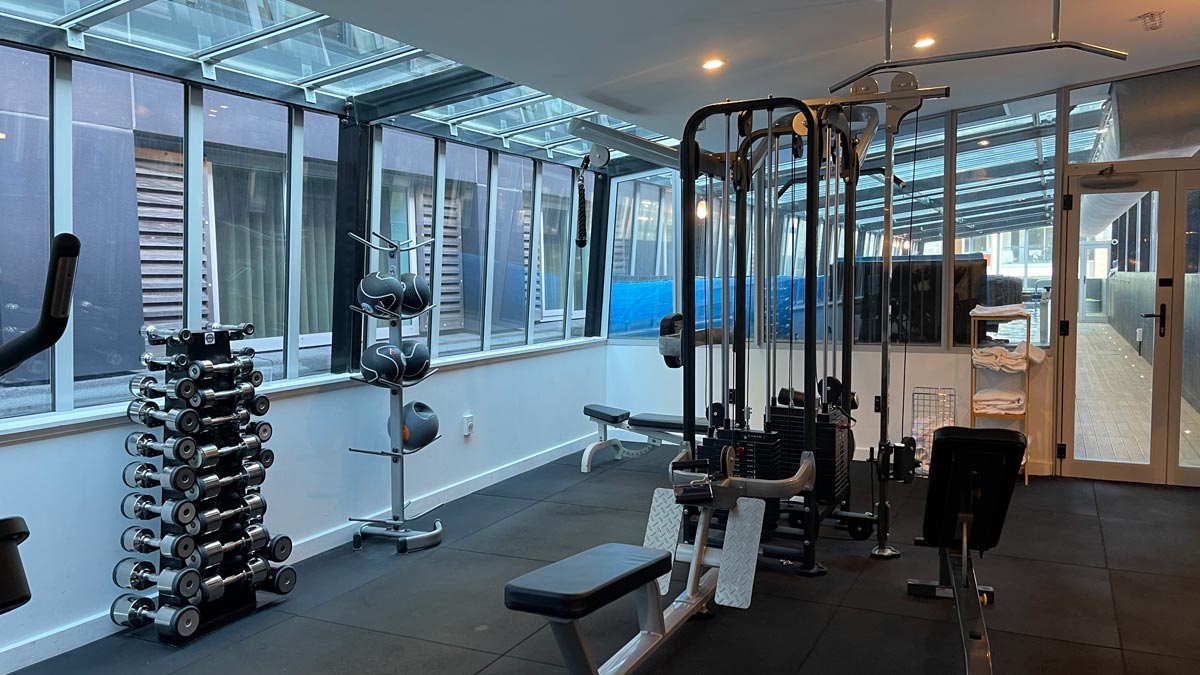 a gym with exercise equipment