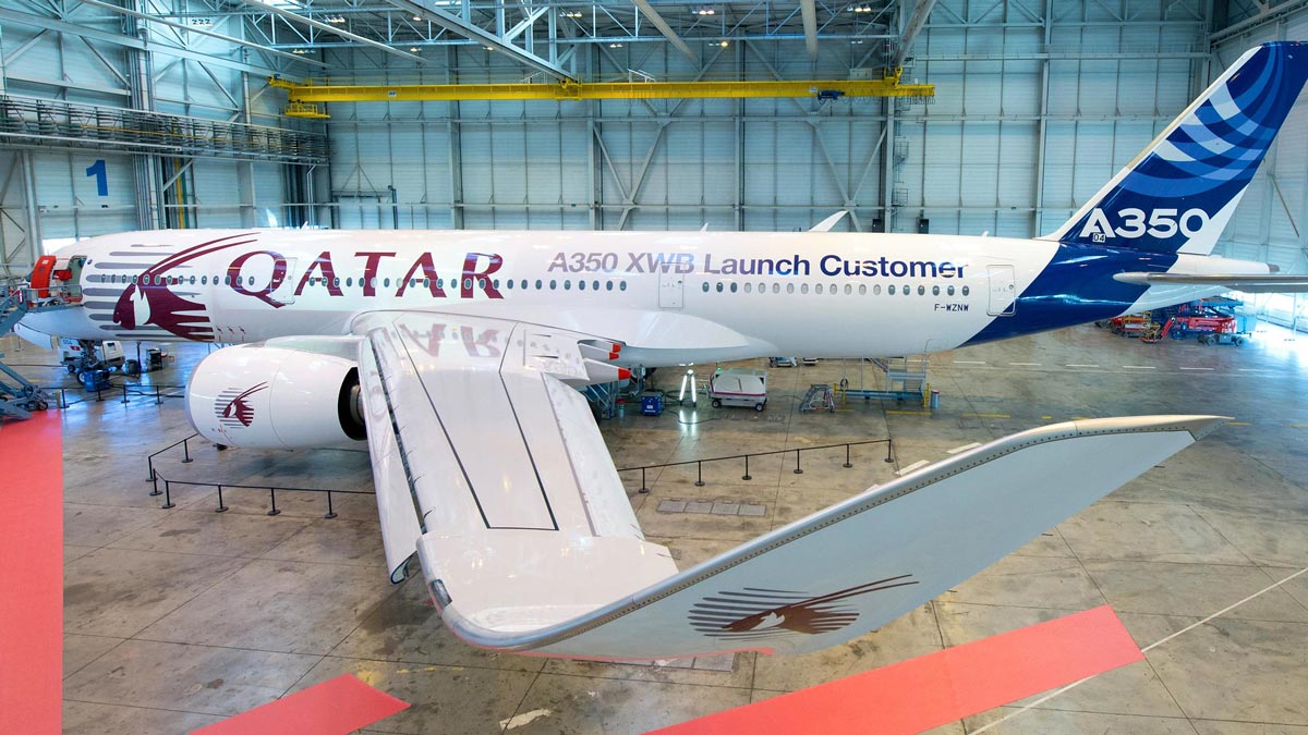 a plane in a hangar