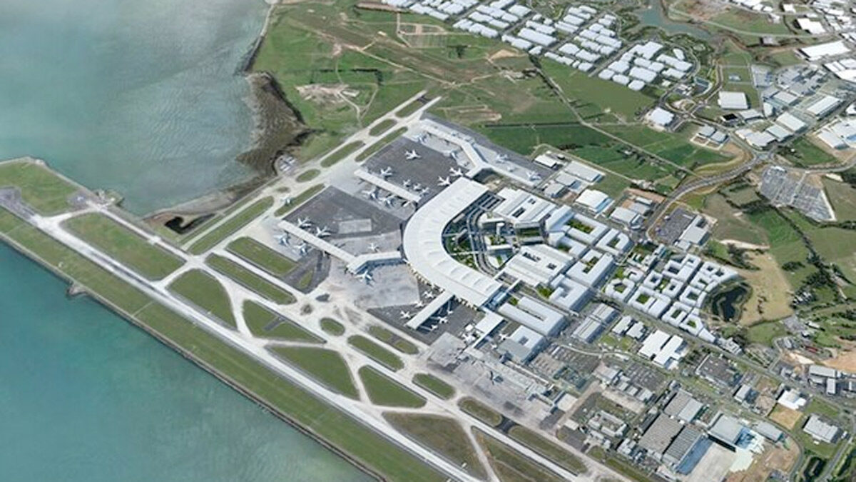 an aerial view of an airport