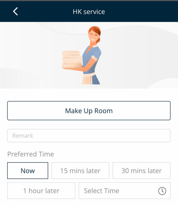 a screenshot of a hotel service