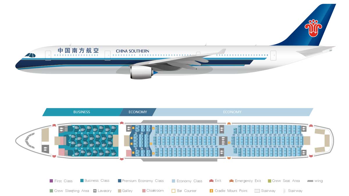 A350 Seat Map China Southern Airlines