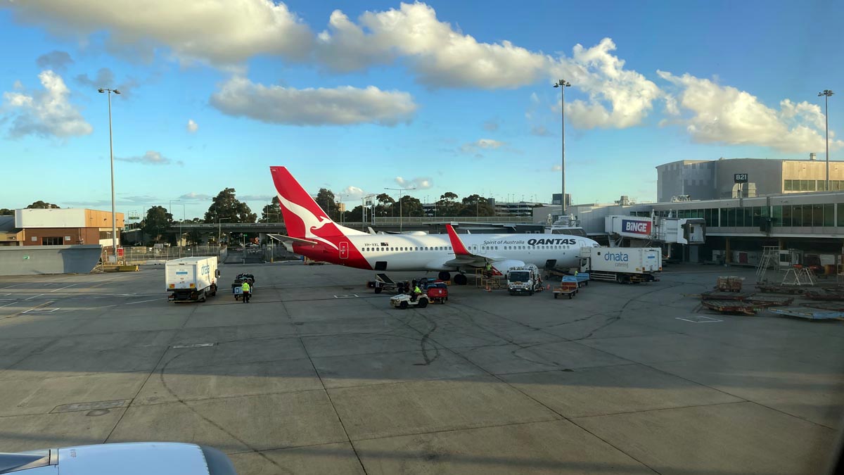 a plane parked at an airport