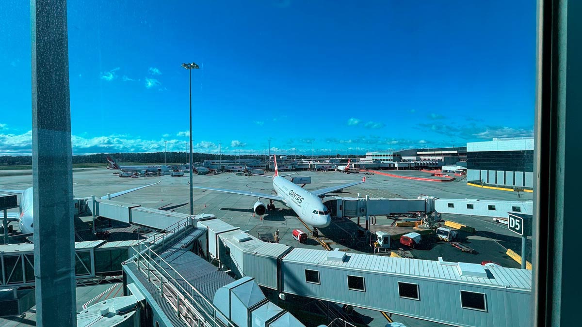 View from the Qantas First Class Lounge, Melbourne