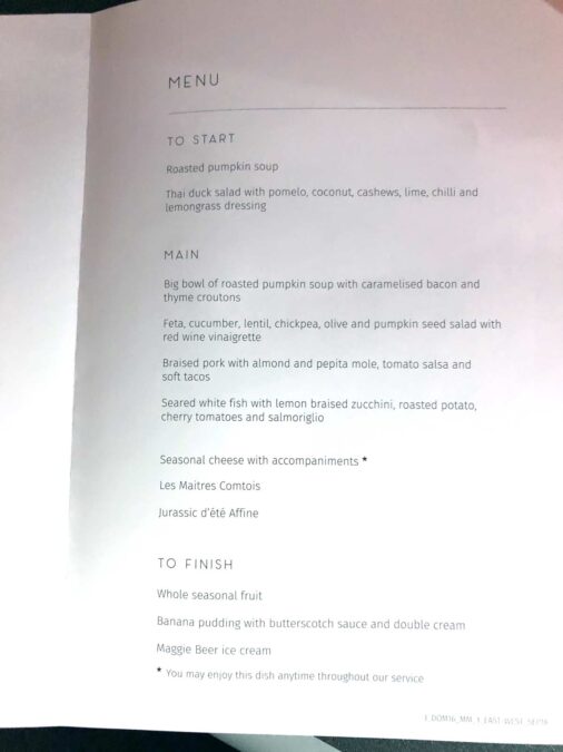 a menu of a restaurant