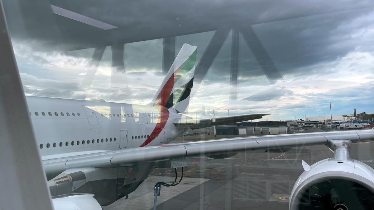 a plane in an airport