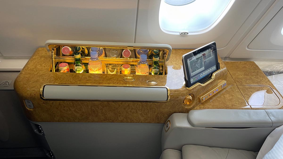 a beverage in a cooler on a table