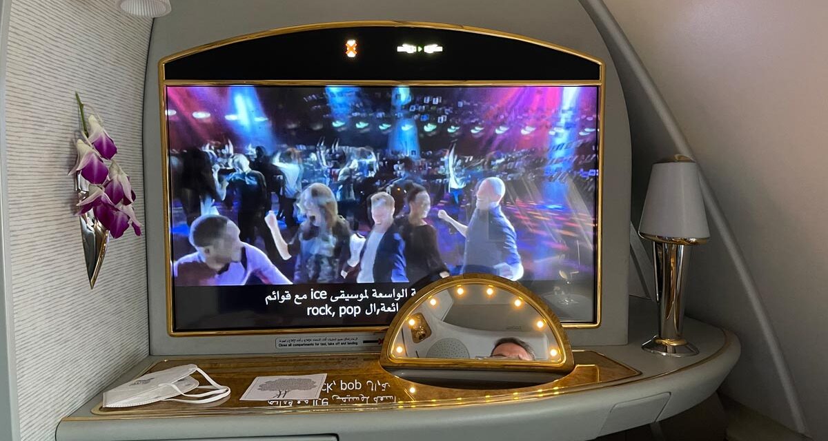 FLIGHT REVIEW: Emirates A380 First Class — Christchurch to Sydney — Part 3 —the seat, the meal and the service