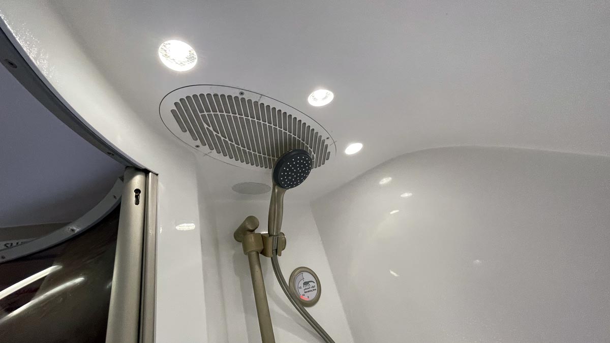 a shower head in a shower