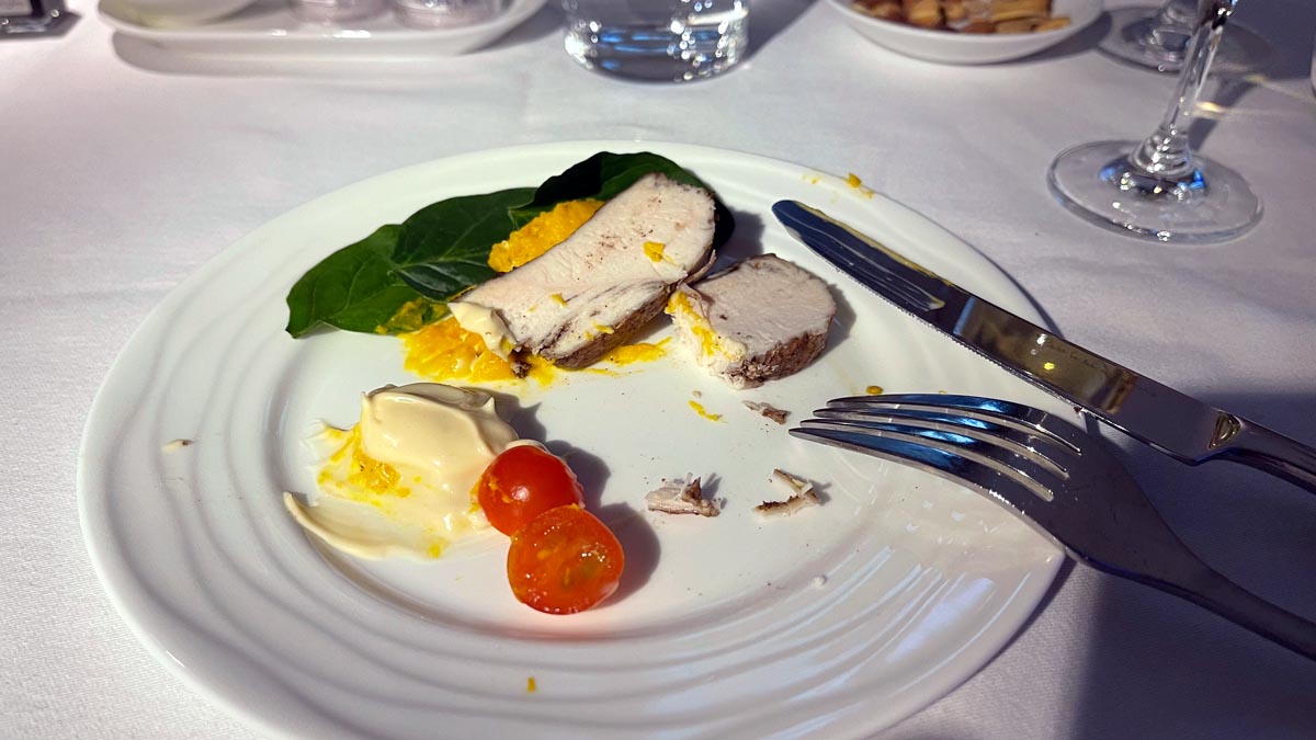 a plate with food on it