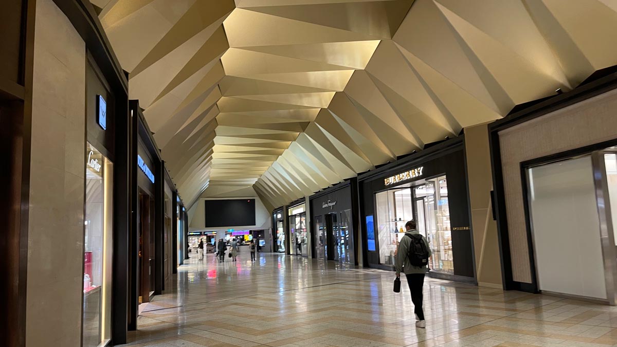 a person walking in a mall