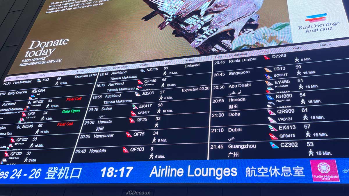 Sydney Airport Departures board. [Schuetx/2PAXfly]