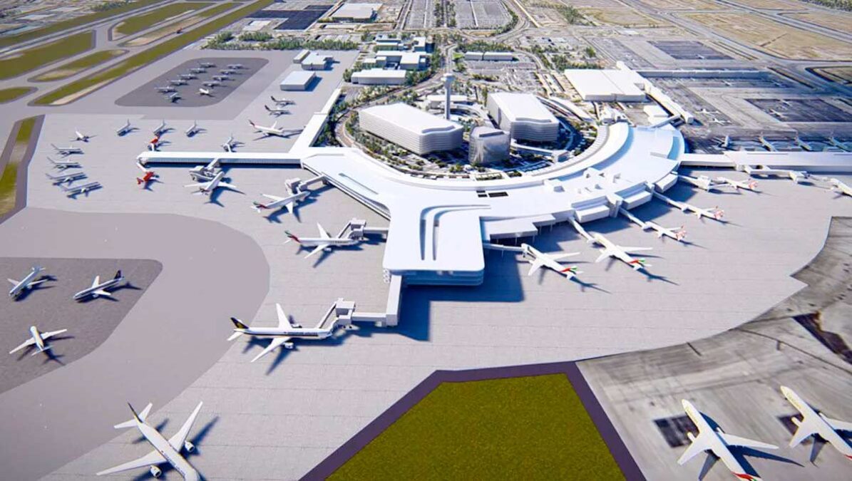 an aerial view of an airport