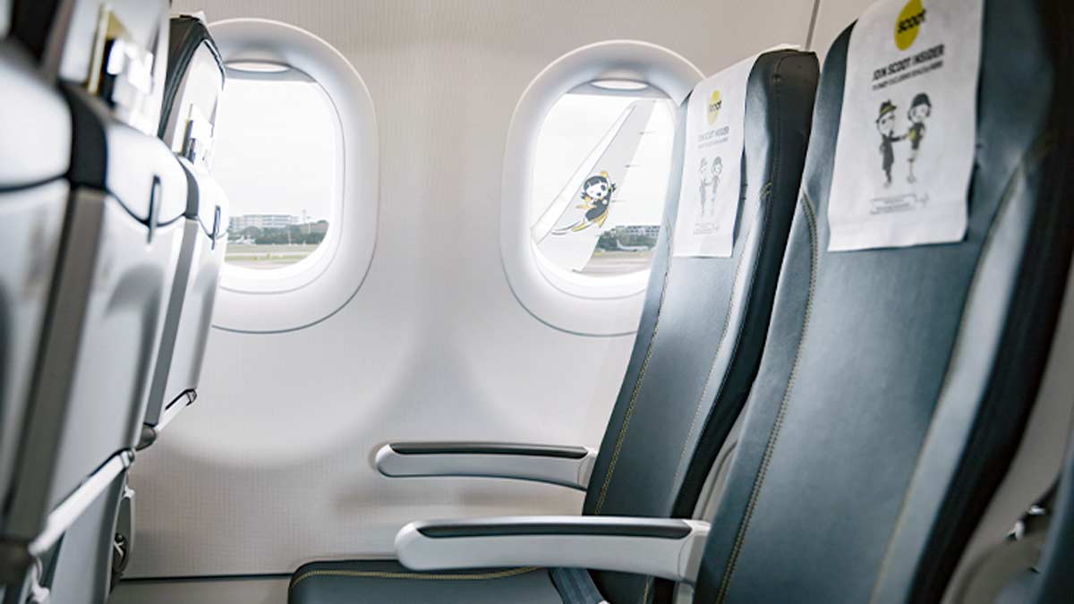 a plane with windows and seats