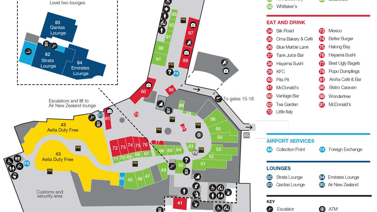 a map of Auckland airport