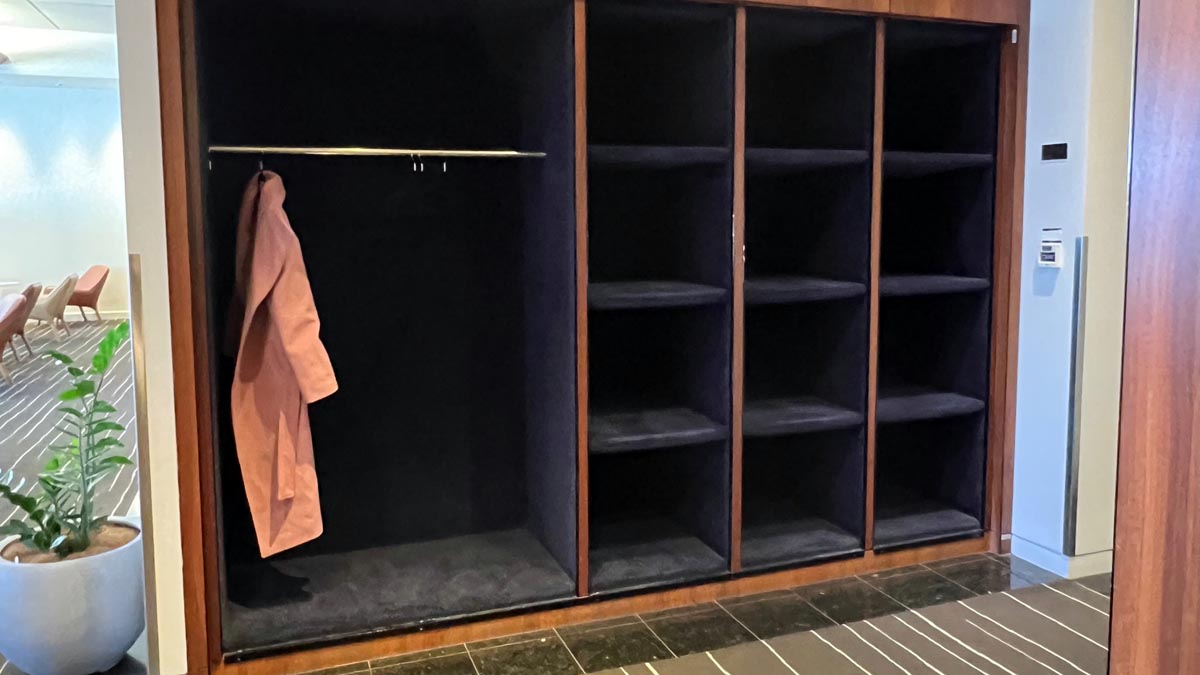 a coat in a closet