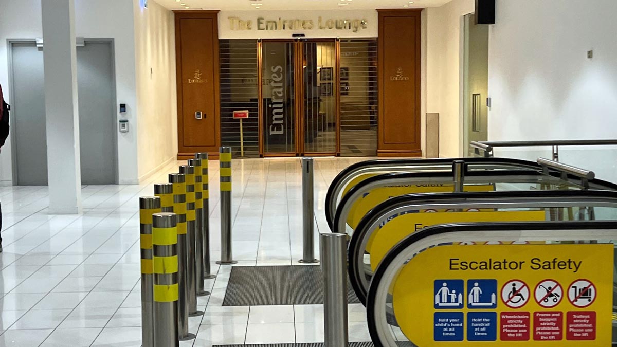 Lounge zone up the escalators - Emirates Lounge Auckland