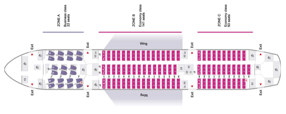 an airplane seat with pink seats