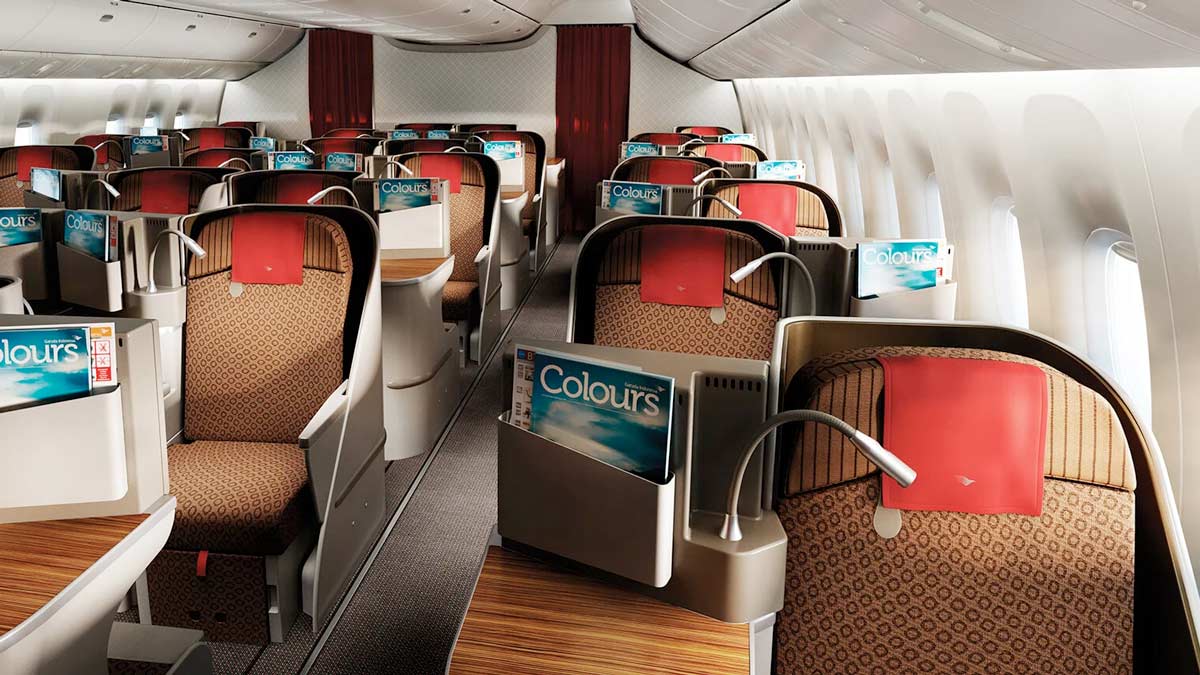 a row of seats on an airplane