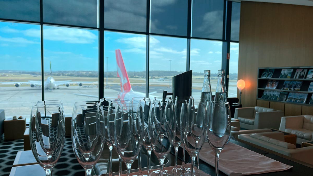 a group of wine glasses on a table