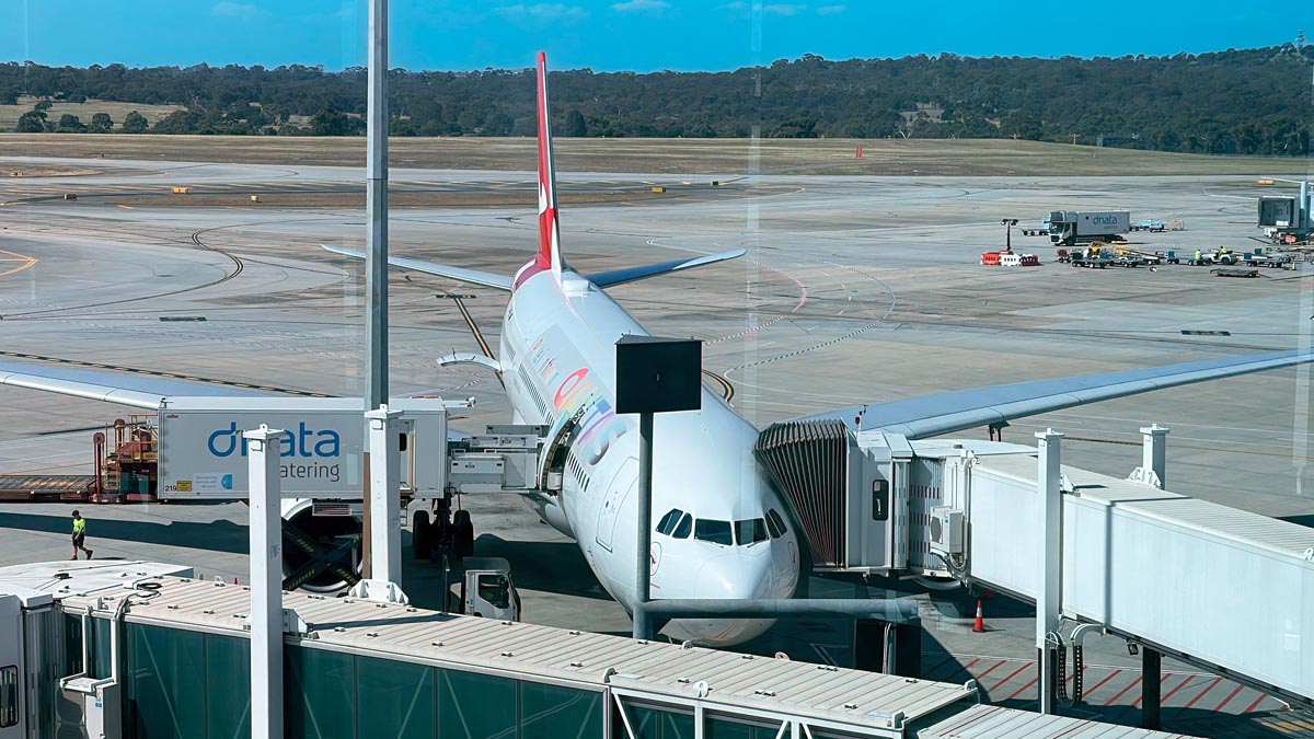 an airplane at an airport