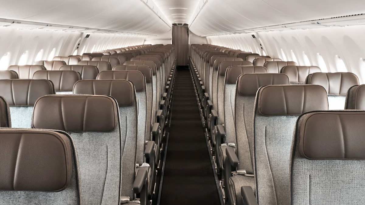 a row of seats in an airplane