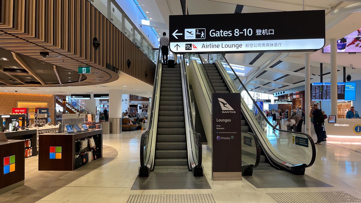 an escalator in a building