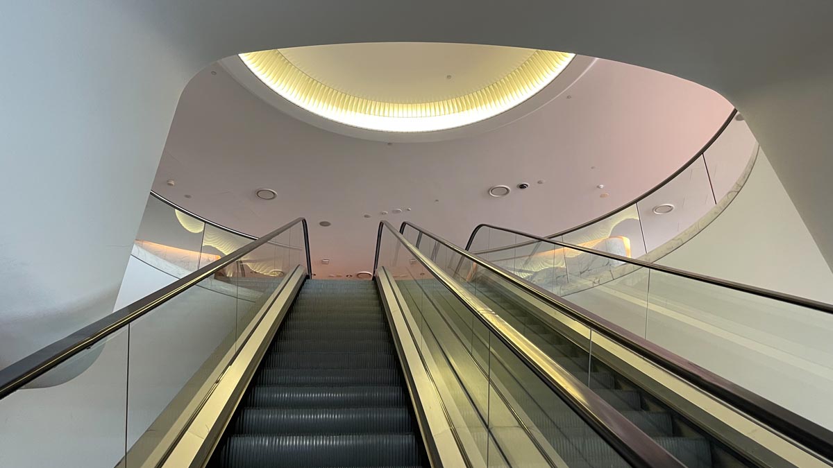 a escalator in a building