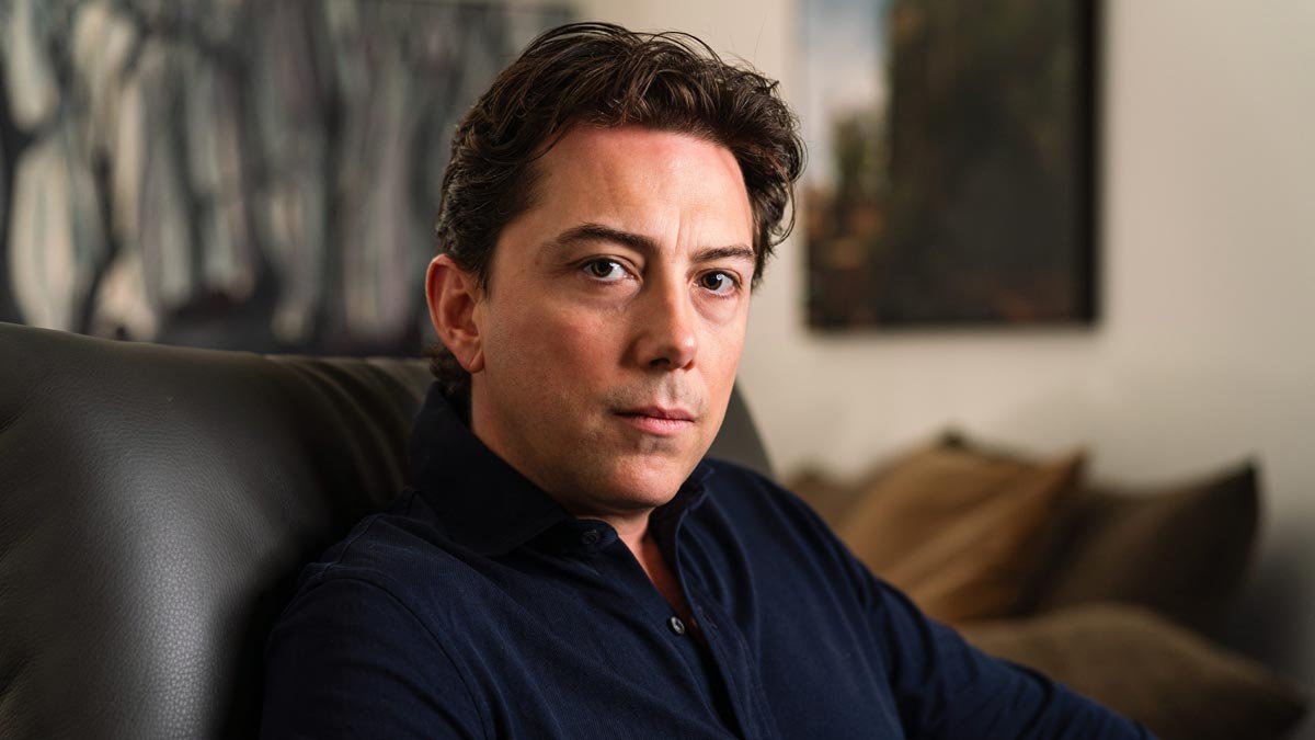 a man sitting on a couch