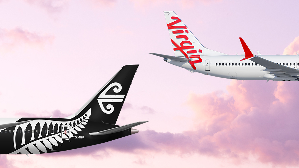 two airplanes flying in the sky