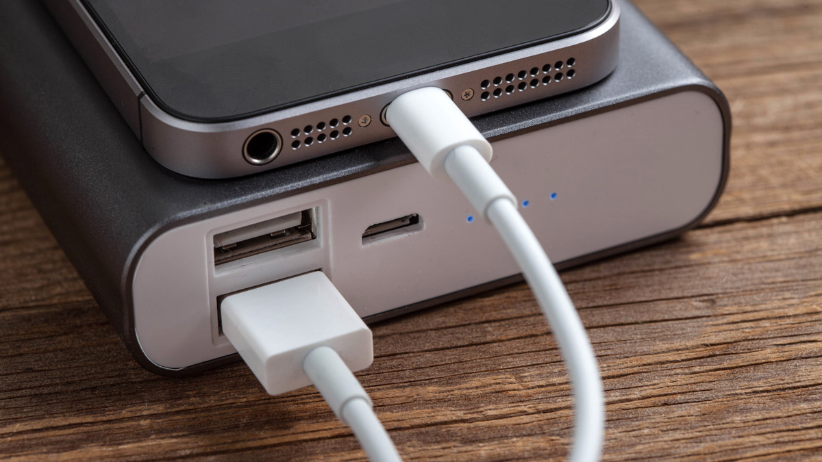 a cell phone and a power bank