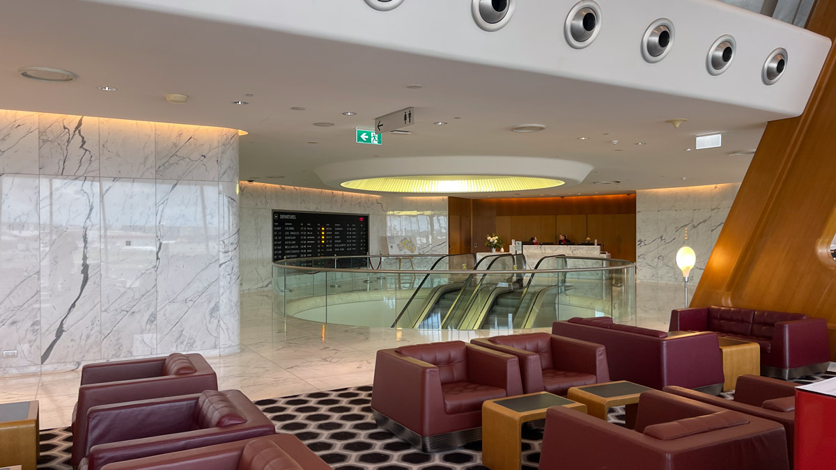 a lobby with a marble floor and a marble floor