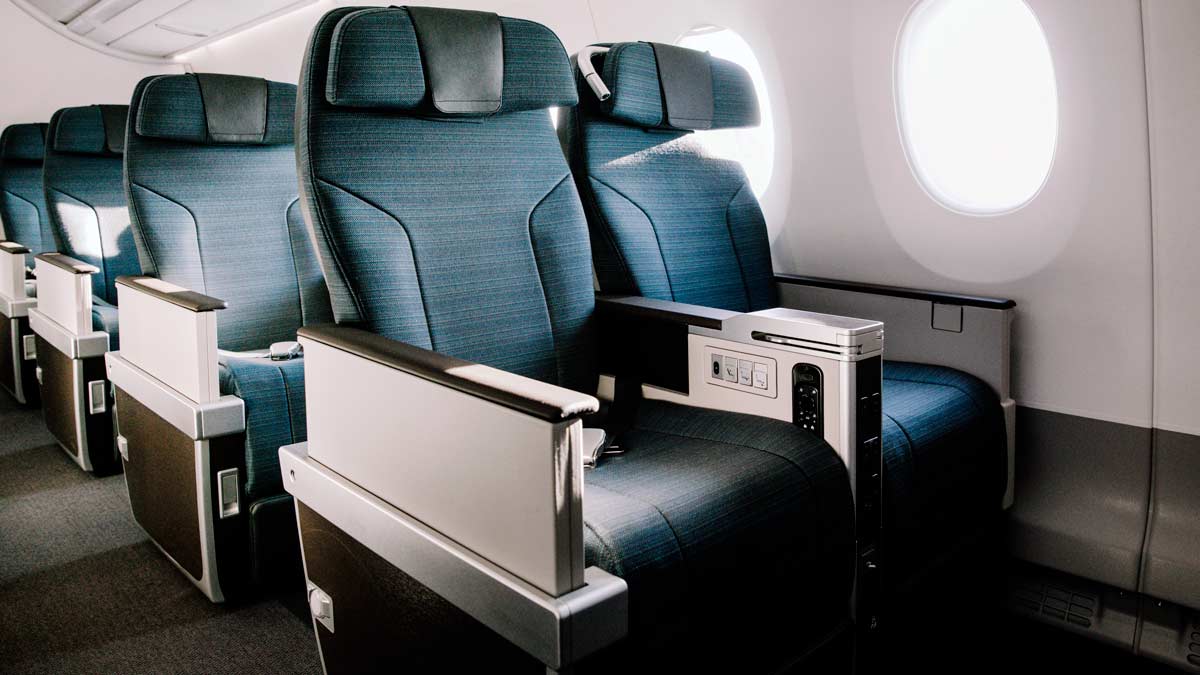 a seat in an airplane