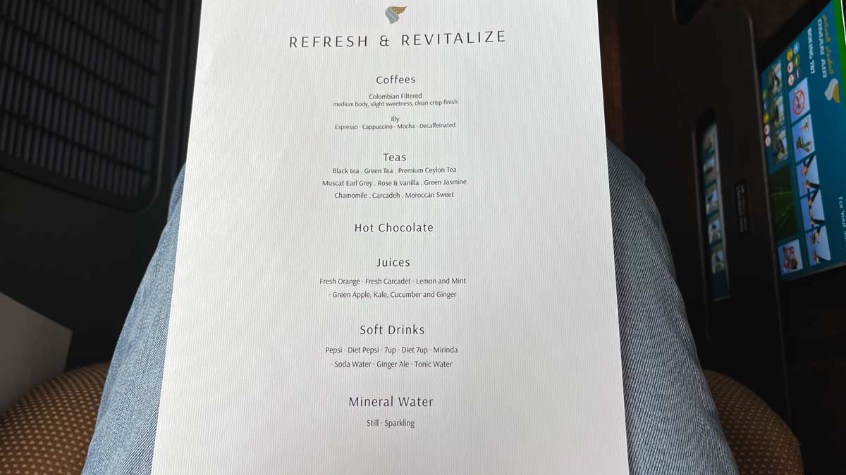 a menu on a table