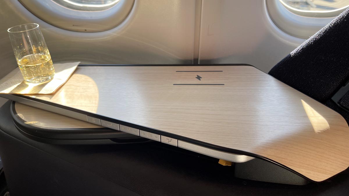 a wireless charger on a plane