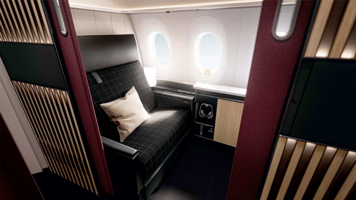 a seat in an airplane