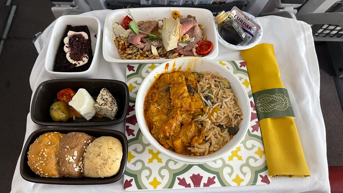 a tray of food on a table