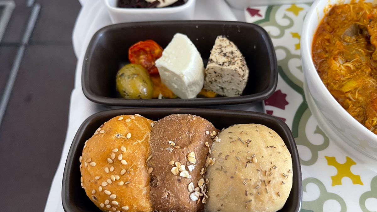 food in a black container