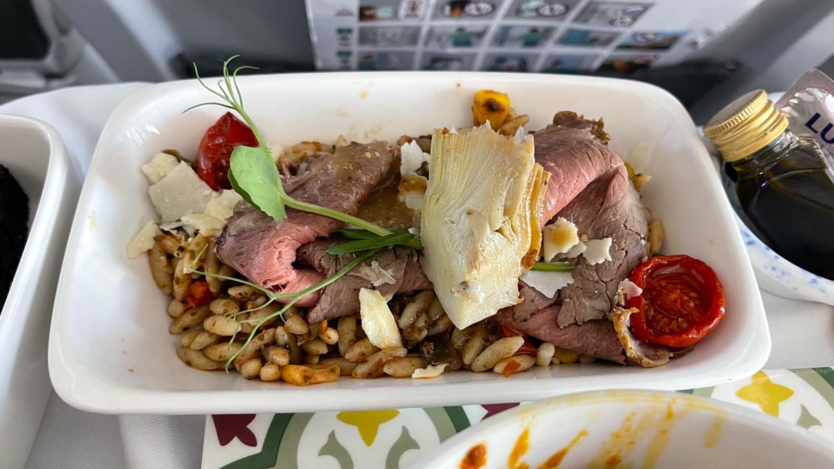a plate of food on a table